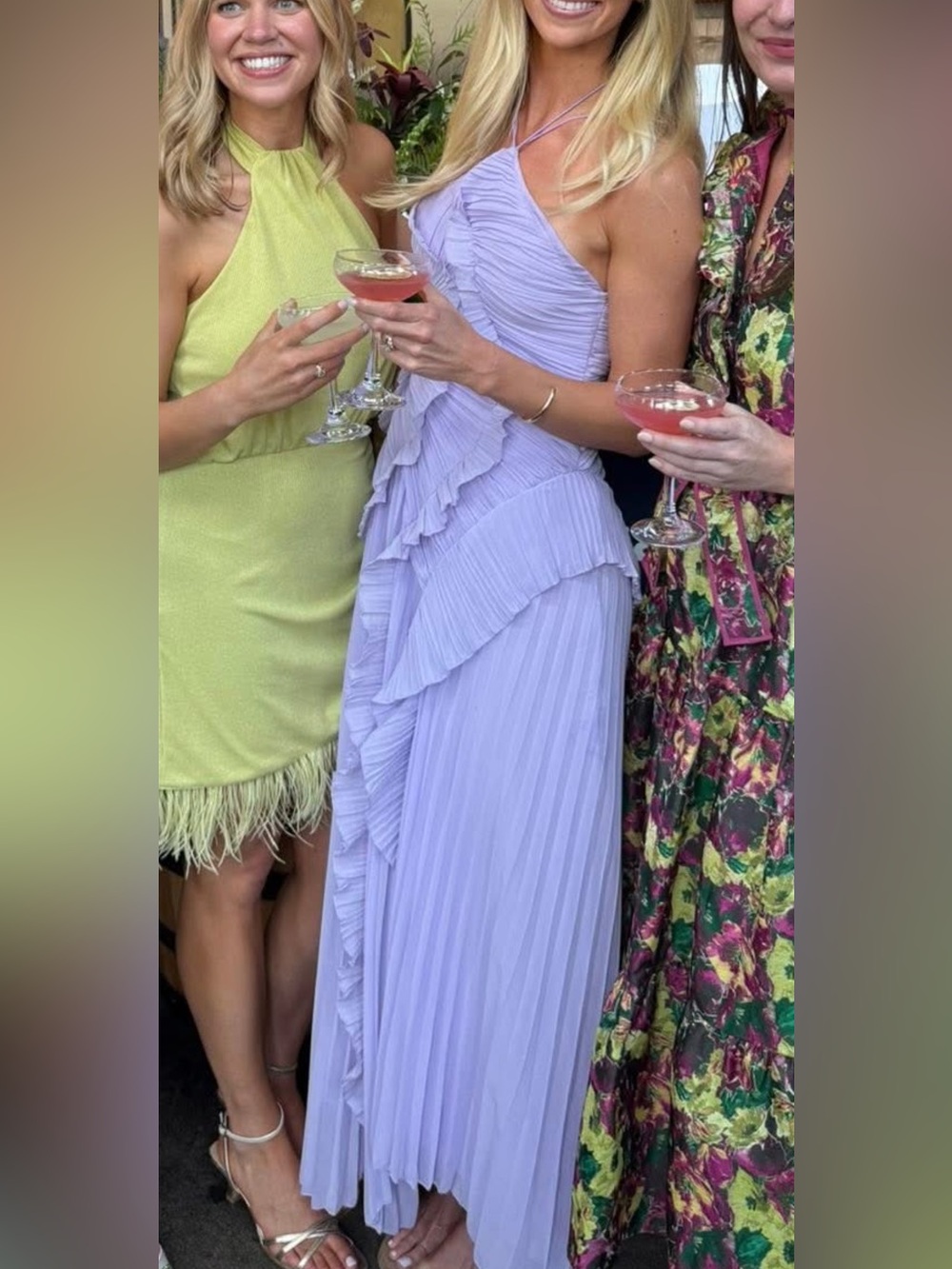 Lavender Halter Ruffle Maxi Dress - Elegant Women's Evening Gown